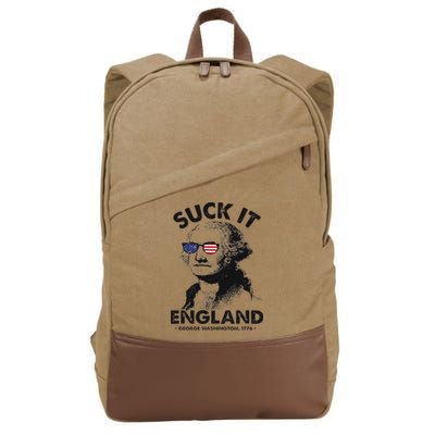 Suck It England Funny 4th Of July George Washington 1776 Cotton Canvas Backpack