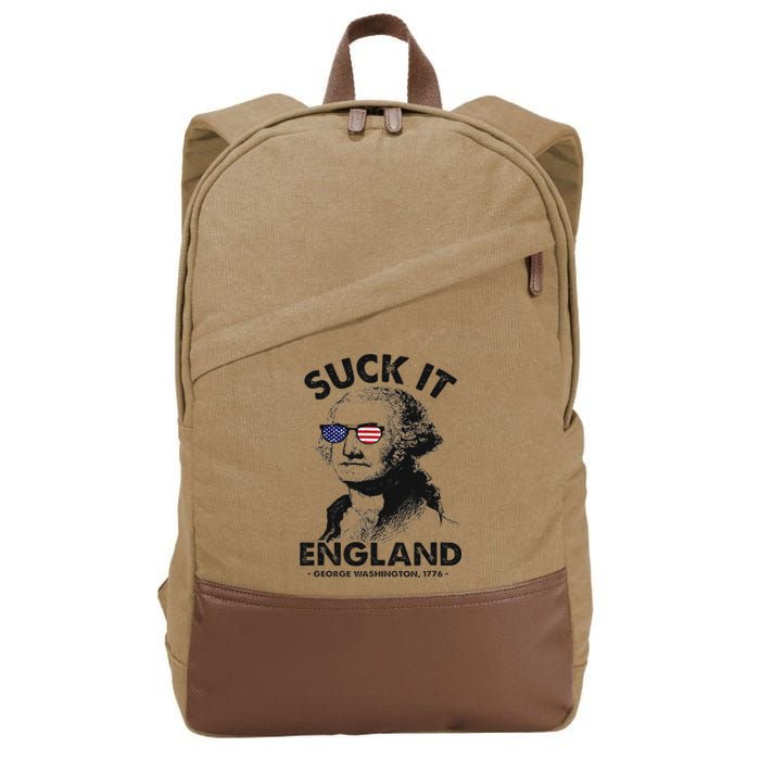 Suck It England Funny 4th Of July George Washington 1776 Cotton Canvas Backpack