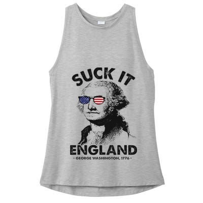 Suck It England Funny 4th Of July George Washington 1776 Ladies PosiCharge Tri-Blend Wicking Tank