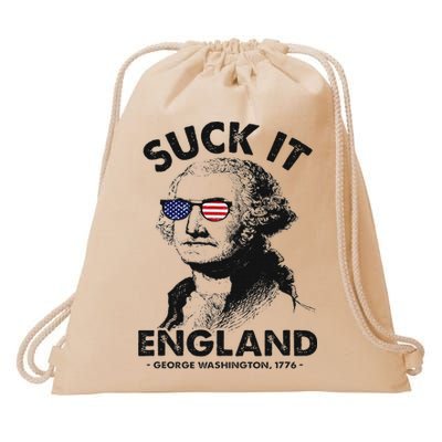 Suck It England Funny 4th Of July George Washington 1776 Drawstring Bag