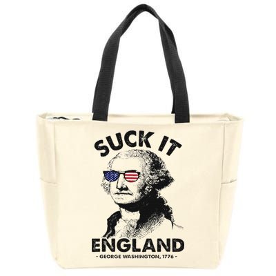 Suck It England Funny 4th Of July George Washington 1776 Zip Tote Bag