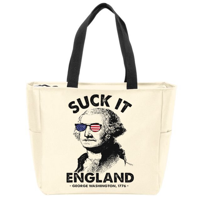 Suck It England Funny 4th Of July George Washington 1776 Zip Tote Bag