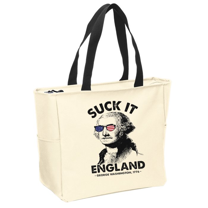 Suck It England Funny 4th Of July George Washington 1776 Zip Tote Bag