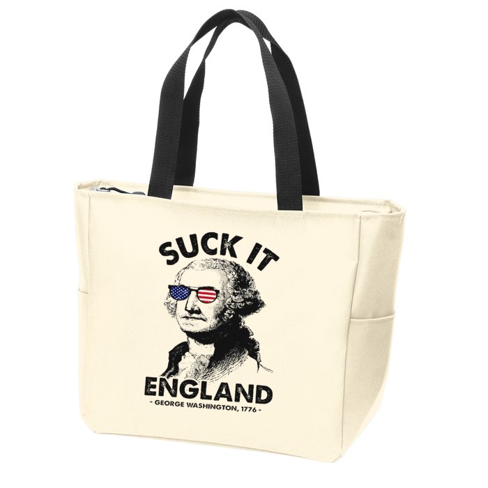 Suck It England Funny 4th Of July George Washington 1776 Zip Tote Bag