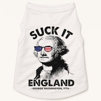 Suck It England Funny 4th Of July George Washington 1776 Doggie Tank