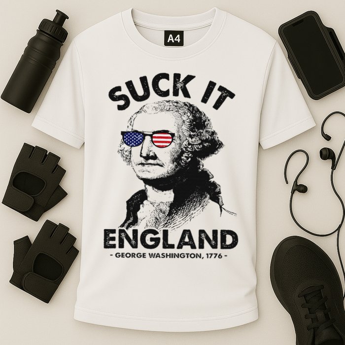 Suck It England Funny 4th Of July George Washington 1776 Performance Shirt