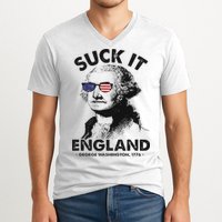 Suck It England Funny 4th Of July George Washington 1776 V-Neck T-Shirt