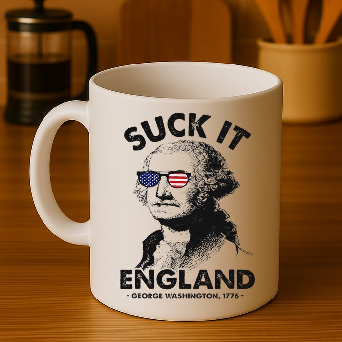 Suck It England Funny 4th Of July George Washington 1776 Mug