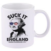 Suck It England Funny 4th Of July George Washington 1776 11oz C Handle Ceramic Mug