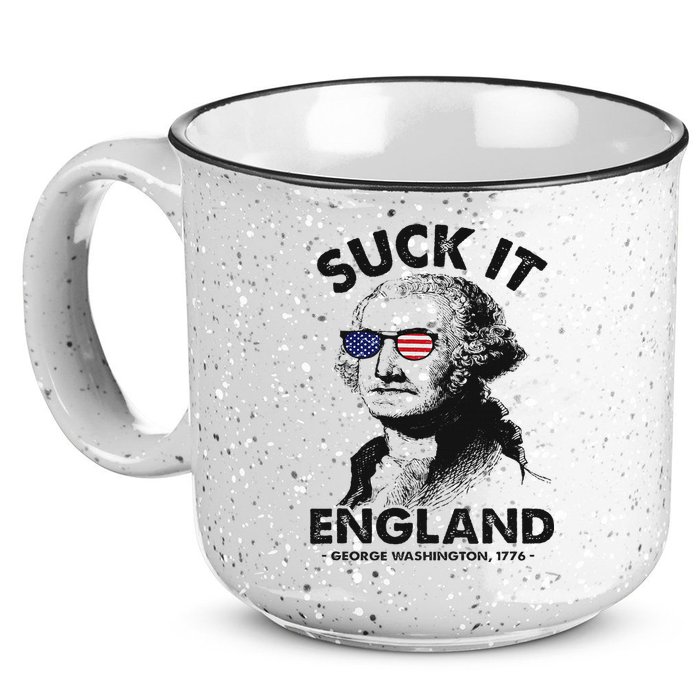 Suck It England Funny 4th Of July George Washington 1776 15oz Campfire Ceramic Mug