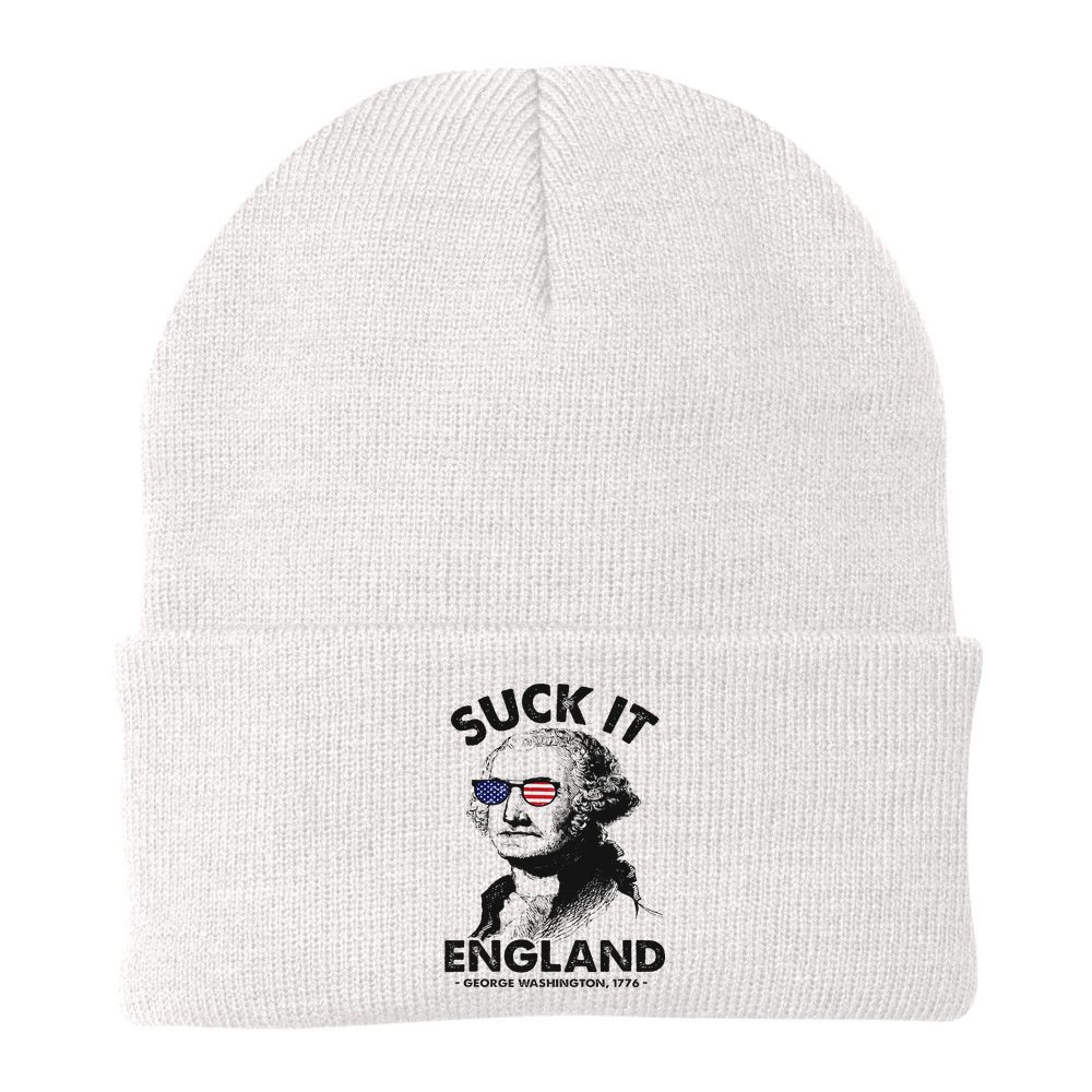 Suck It England Funny 4th Of July George Washington 1776 Beanie