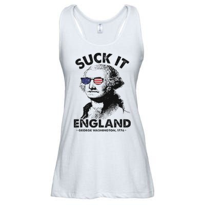 Suck It England Funny 4th Of July George Washington 1776 Ladies Essential Flowy Tank