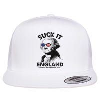 Suck It England Funny 4th Of July George Washington 1776 Flat Bill Trucker Hat