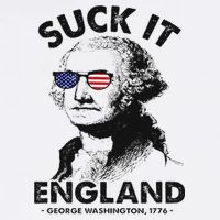 Suck It England Funny 4th Of July George Washington 1776 Flat Bill Trucker Hat