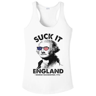 Suck It England Funny 4th Of July George Washington 1776 Ladies PosiCharge Competitor Racerback Tank