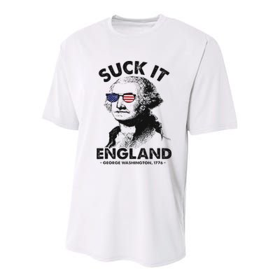 Suck It England Funny 4th Of July George Washington 1776 Youth Performance Sprint T-Shirt