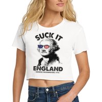 Suck It England Funny 4th Of July George Washington 1776 Women's Crop Top Tee