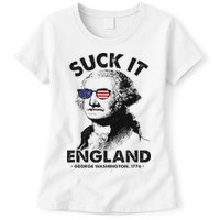 Suck It England Funny 4th Of July George Washington 1776 Womens T-Shirt