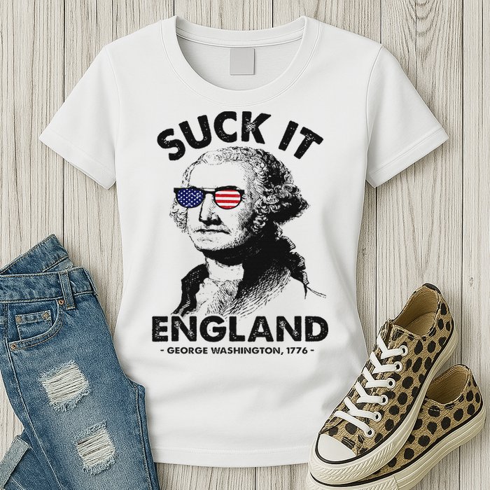 Suck It England Funny 4th Of July George Washington 1776 Womens T-Shirt