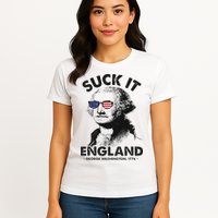 Suck It England Funny 4th Of July George Washington 1776 Womens T-Shirt