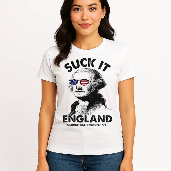 Suck It England Funny 4th Of July George Washington 1776 Womens T-Shirt