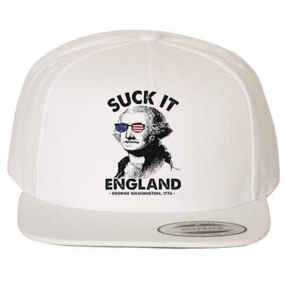 Suck It England Funny 4th Of July George Washington 1776 Wool Snapback Cap