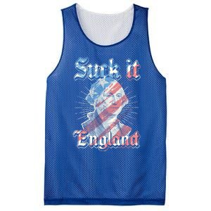 Suck It England Funny Patriotic American 4th Of July Party Gift Mesh Reversible Basketball Jersey Tank