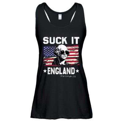 Suck It England Funny 4th Of July George Washington 1776 Ladies Essential Flowy Tank