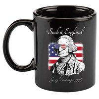 Suck It England Funny George Washington USA Flag 4th of July 11oz C Handle Ceramic Mug