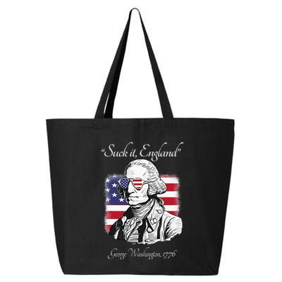 Suck It England Funny George Washington USA Flag 4th of July 25L Jumbo Tote