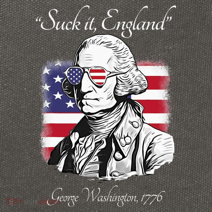 Suck It England Funny George Washington USA Flag 4th of July Cotton Canvas Backpack