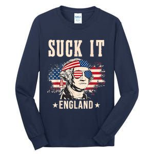 Suck It England Funny 4th Of July George Washington Tall Long Sleeve T-Shirt