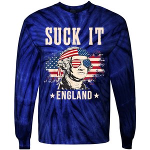 Suck It England Funny 4th Of July George Washington Tie-Dye Long Sleeve Shirt