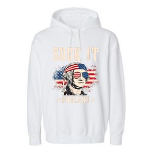 Suck It England Funny 4th Of July George Washington Garment-Dyed Fleece Hoodie