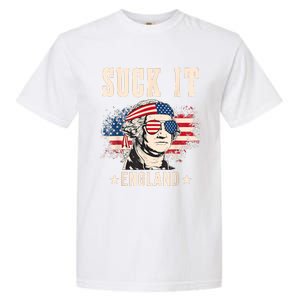 Suck It England Funny 4th Of July George Washington Garment-Dyed Heavyweight T-Shirt