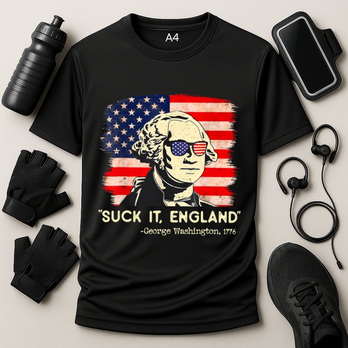 Suck It England Funny 4th Of July George Washington 1776 Performance Shirt