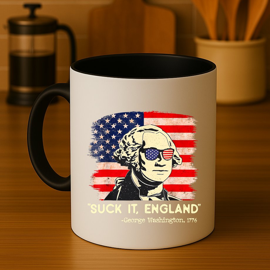 Suck It England Funny 4th Of July George Washington 1776 Mug