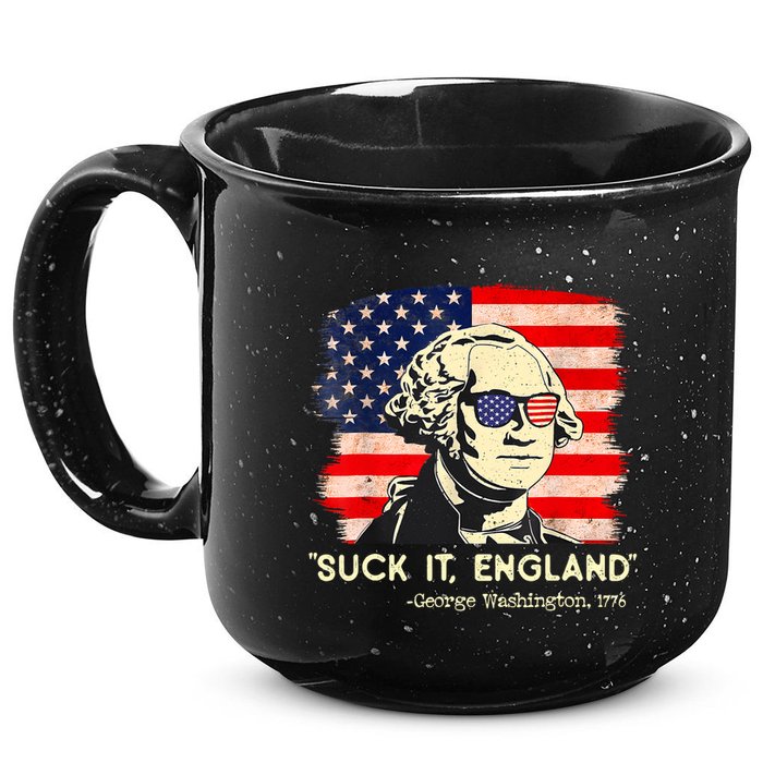 Suck It England Funny 4th Of July George Washington 1776 15oz Campfire Ceramic Mug