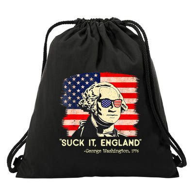 Suck It England Funny 4th Of July George Washington 1776 Drawstring Bag