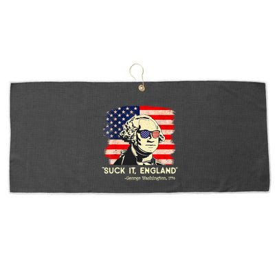 Suck It England Funny 4th Of July George Washington 1776 Large Microfiber Waffle Golf Towel