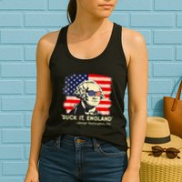 Suck It England Funny 4th Of July George Washington 1776 Womens Tank Top
