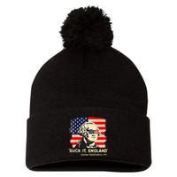 Suck It England Funny 4th Of July George Washington 1776 Pom Pom 12in Knit Beanie