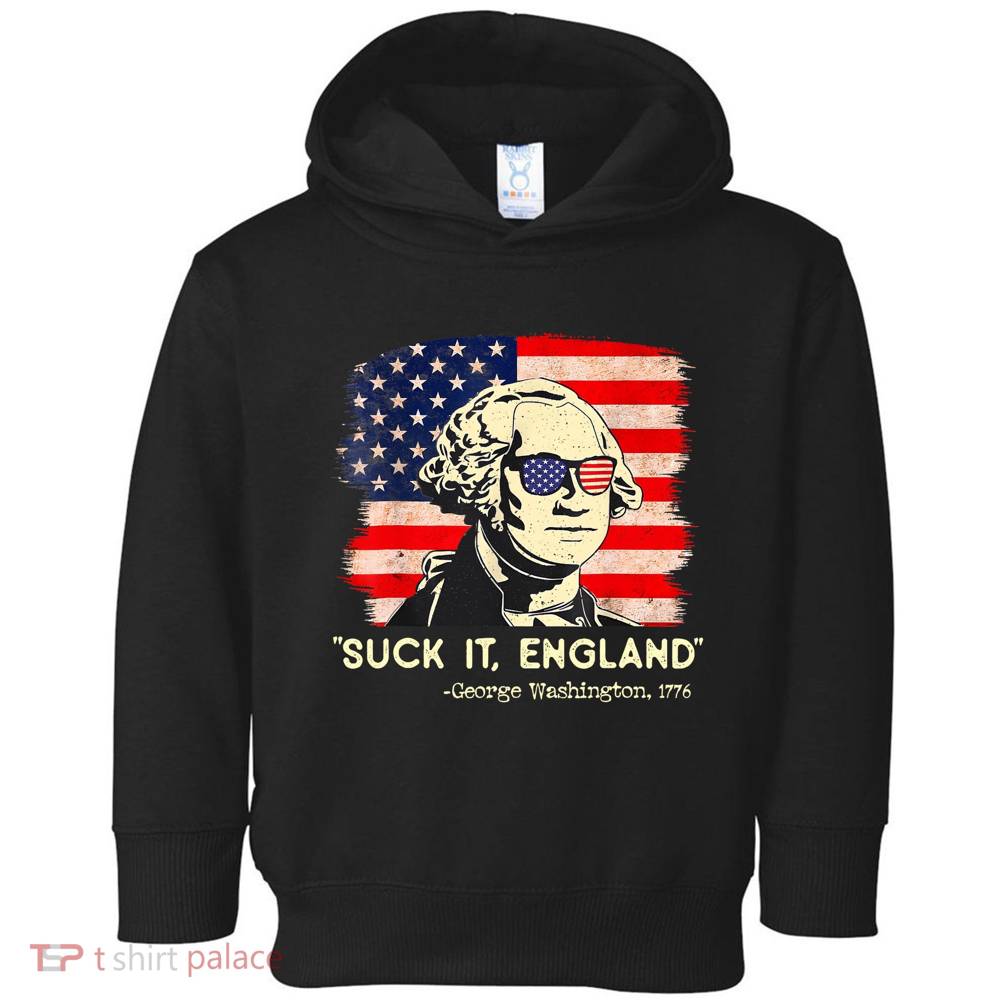 Suck It England Funny 4th Of July George Washington 1776 Toddler Hoodie