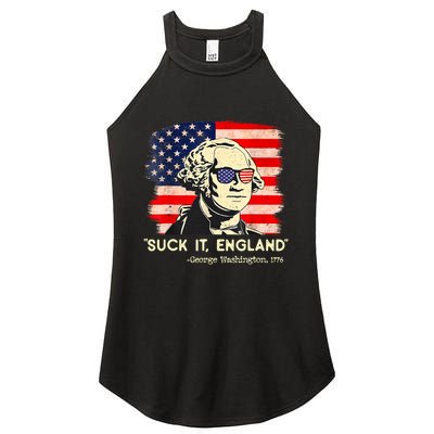 Suck It England Funny 4th Of July George Washington 1776 Women's Perfect Tri Rocker Tank