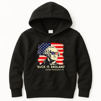 Suck It England Funny 4th Of July George Washington 1776 Kids Hoodie