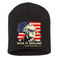 Suck It England Funny 4th Of July George Washington 1776 Short Acrylic Beanie
