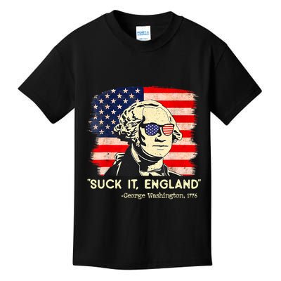Suck It England Funny 4th Of July George Washington 1776 Kids T-Shirt