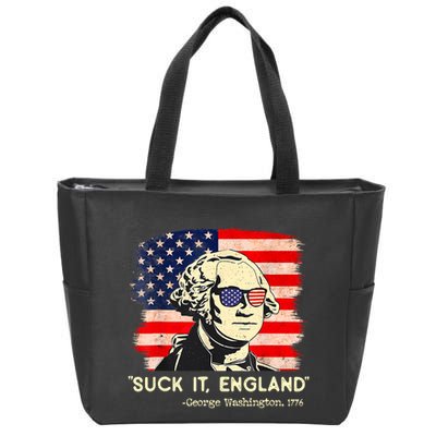 Suck It England Funny 4th Of July George Washington 1776 Zip Tote Bag