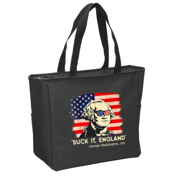 Suck It England Funny 4th Of July George Washington 1776 Zip Tote Bag