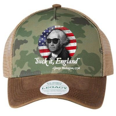 SUCK IT ENGLAND Funny 4th Of July George Washington 1776 Legacy Tie Dye Trucker Hat